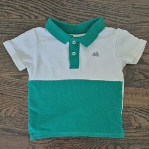 Primark Kids Polo Shirt in Green and White
